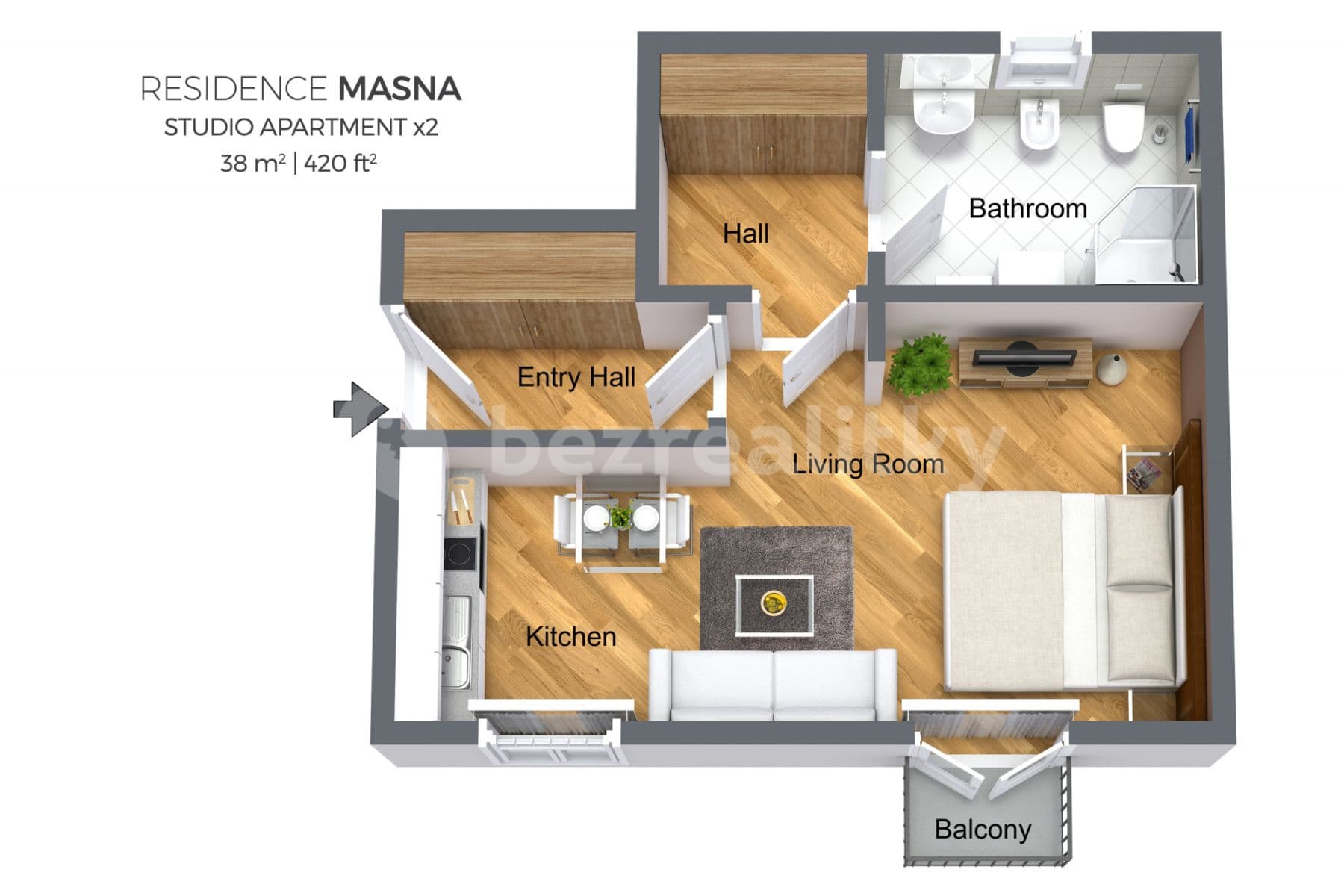 Pronájem bytu 1+1 38 m², Masná, Praha, Praha