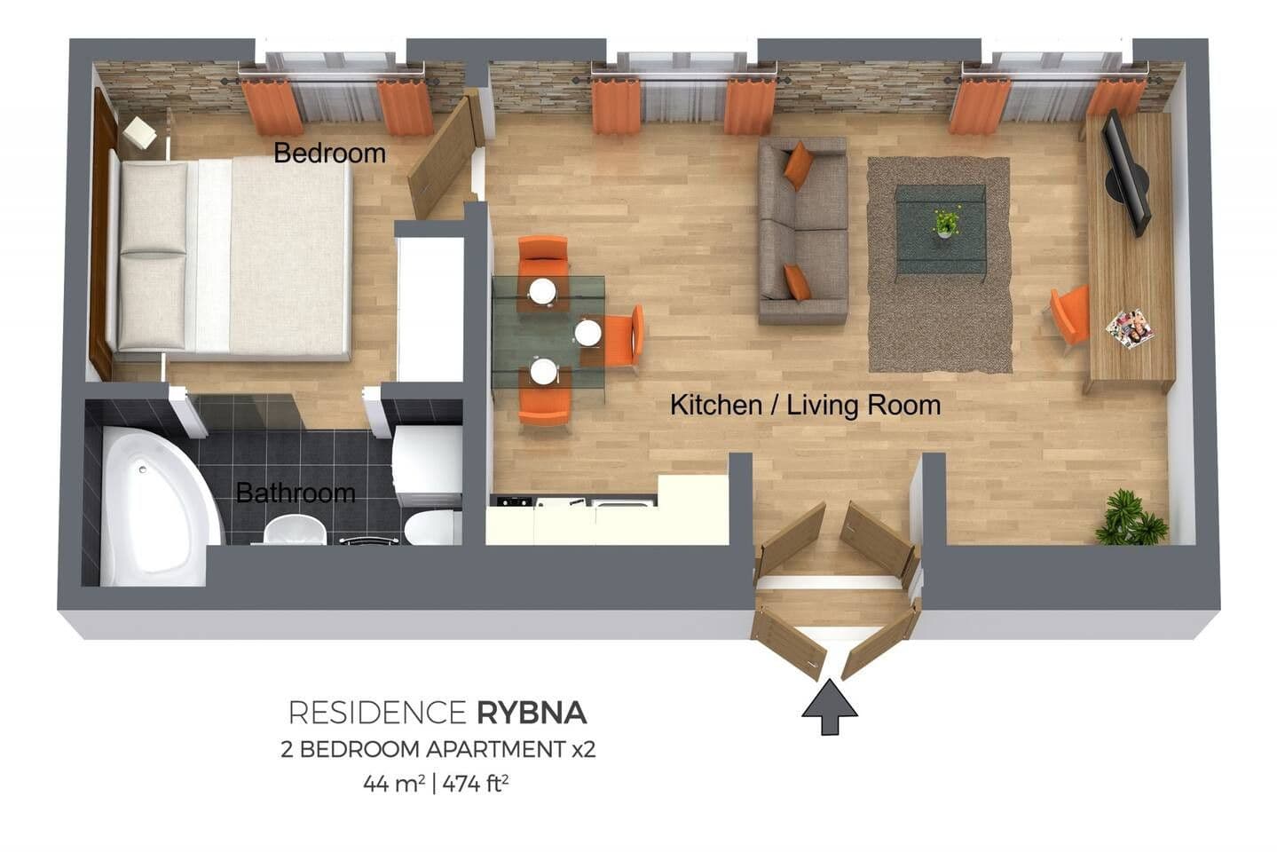 Pronájem bytu 44 m², Rybná, Praha, Praha Pronájem bytu 44 m², Rybná, Praha, Praha