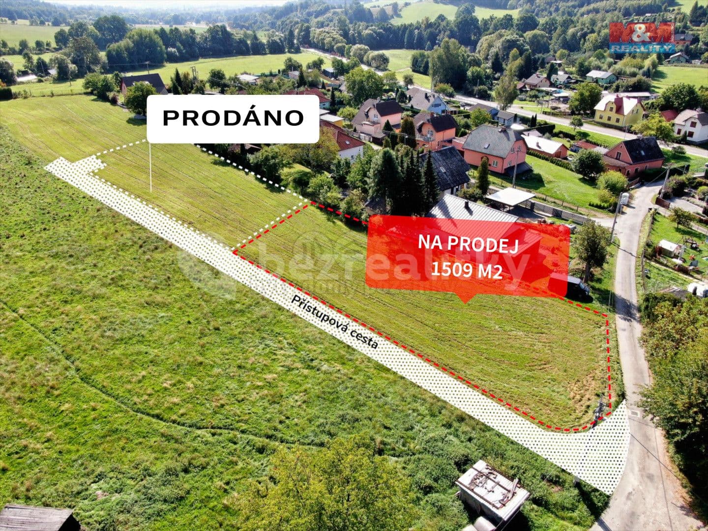 Prodej pozemku 1.509 m², Bratrušov, Olomoucký kraj