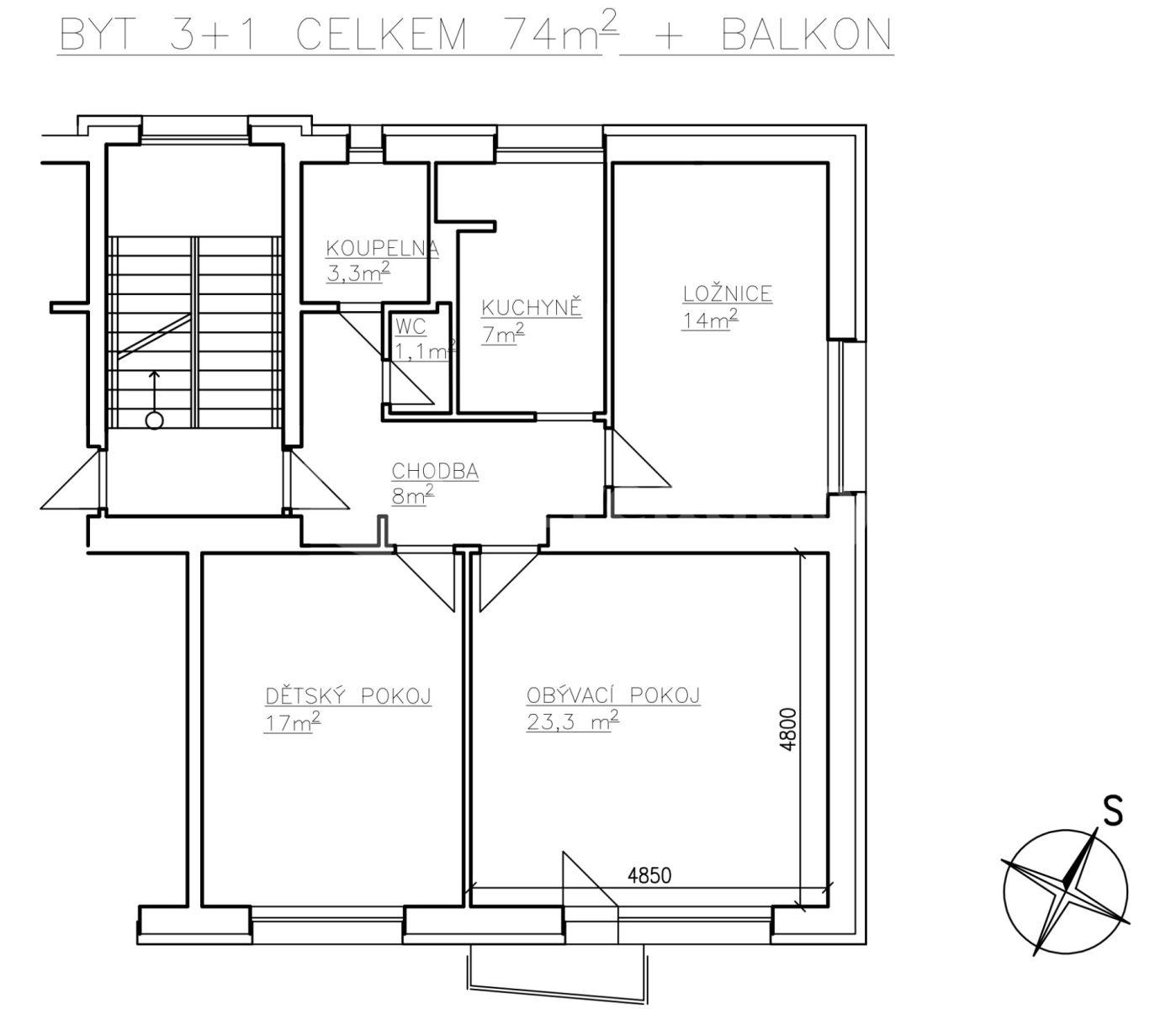 Prodej bytu 3+1 • 76 m² bez realitky
