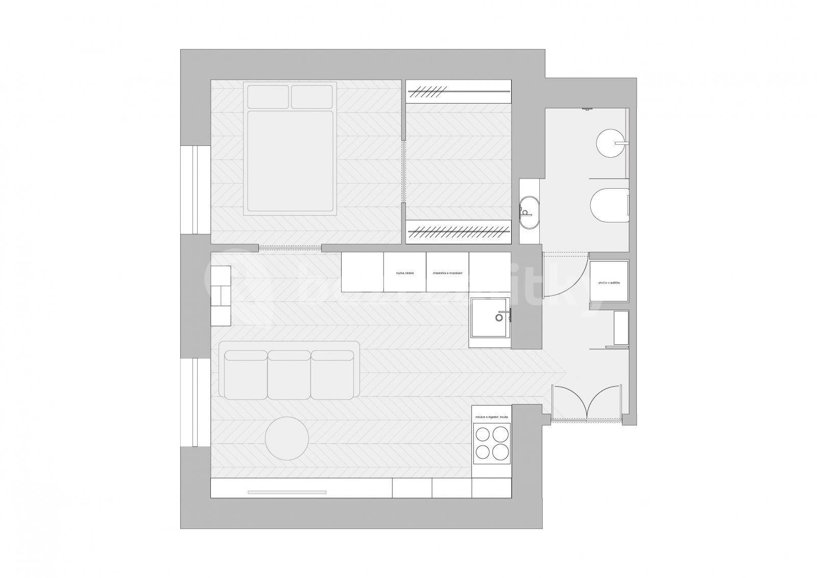 Pronájem bytu 2+kk 46 m², 28. pluku, Praha, Praha