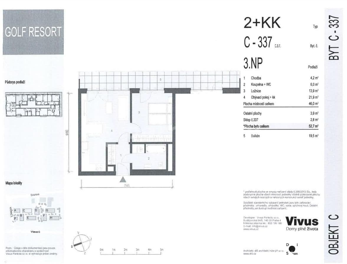 Pronájem bytu 2+kk 50 m², V Náklích, Praha, Praha Pronájem bytu 2+kk 50 m², V Náklích, Praha, Praha