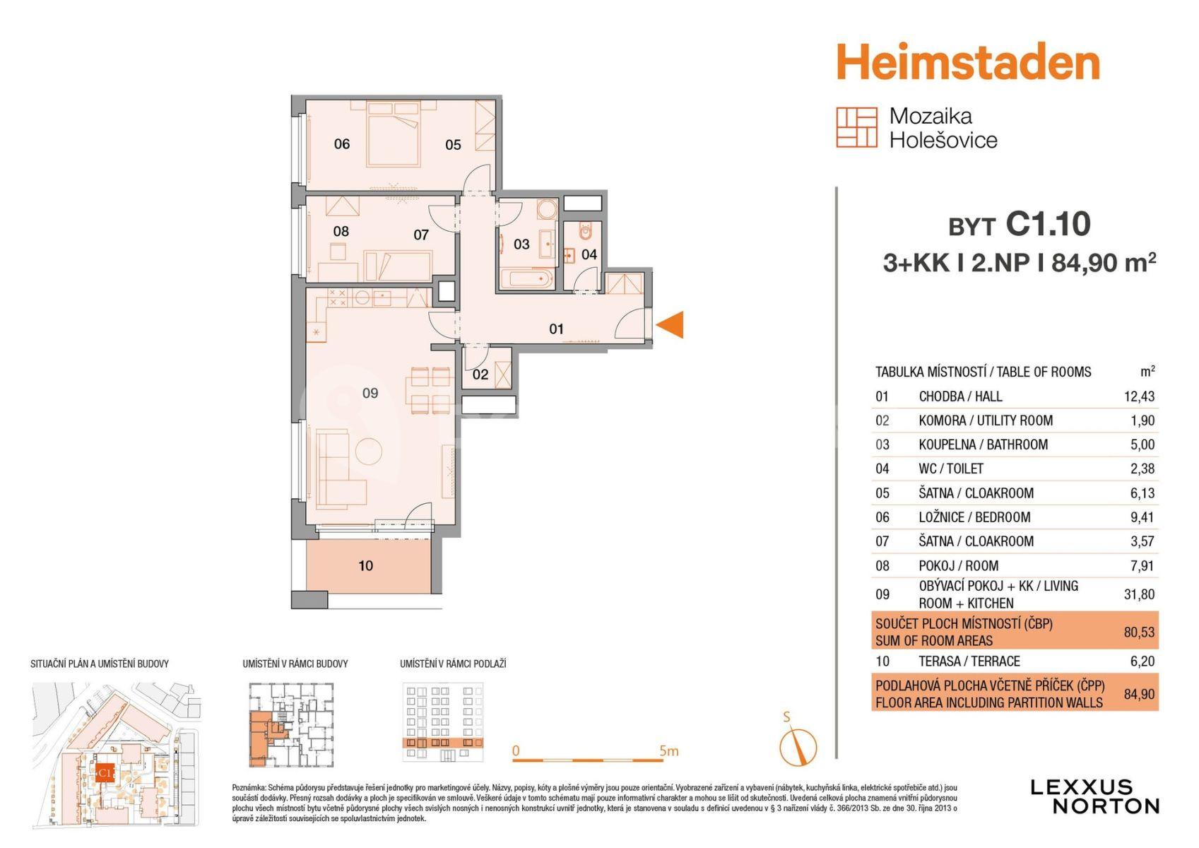 Pronájem bytu 3+kk 81 m², U Pergamenky, Praha, Praha