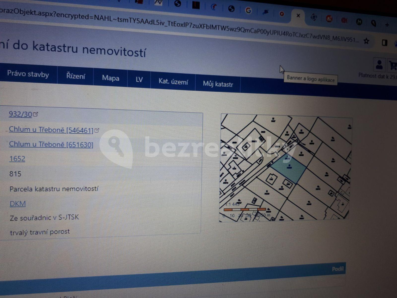 Prodej pozemku 815 m², Chlum u Třeboně, Jihočeský kraj