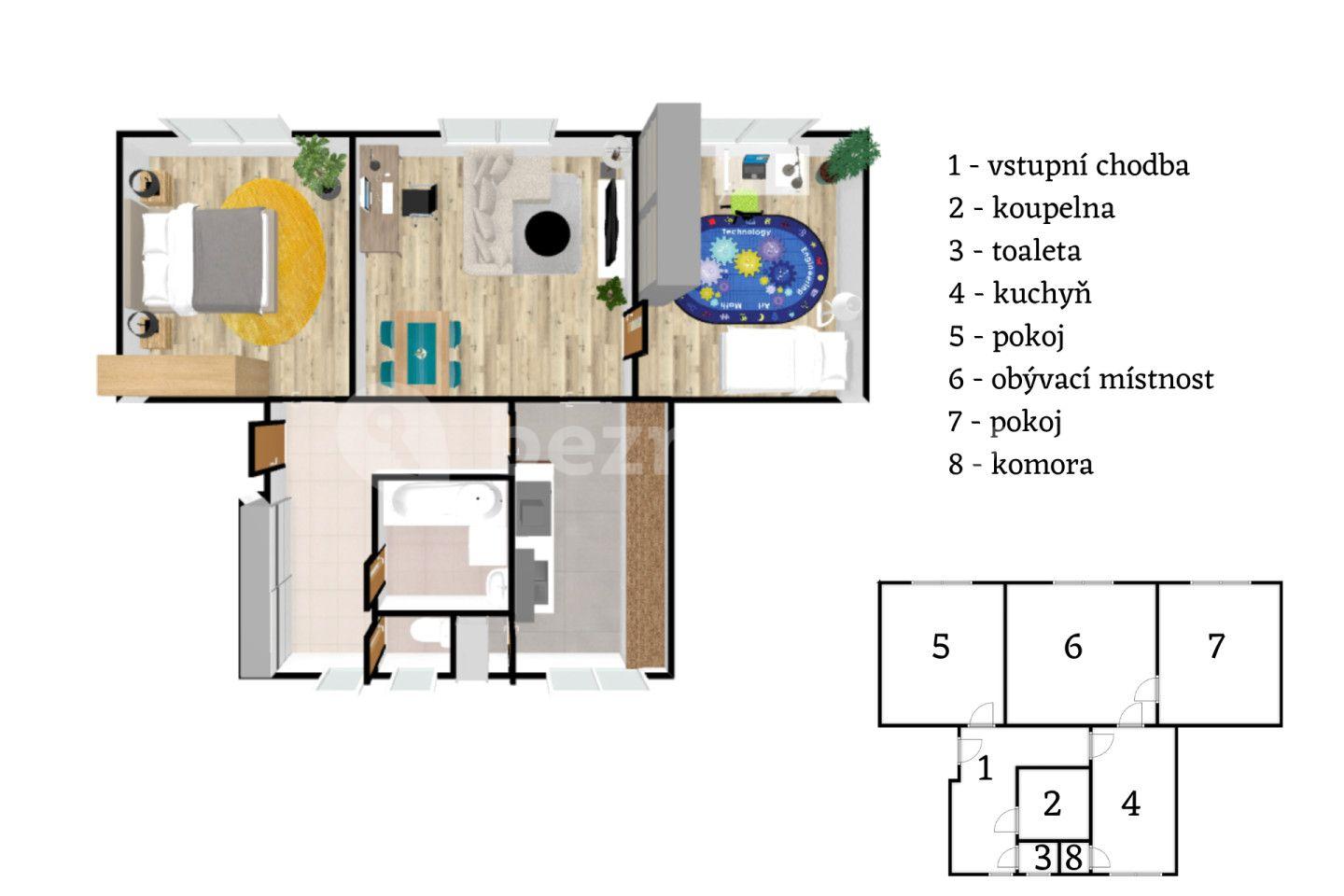 Prodej bytu 3+1 70 m², Ve dvojdomkách, Stochov, Středočeský kraj