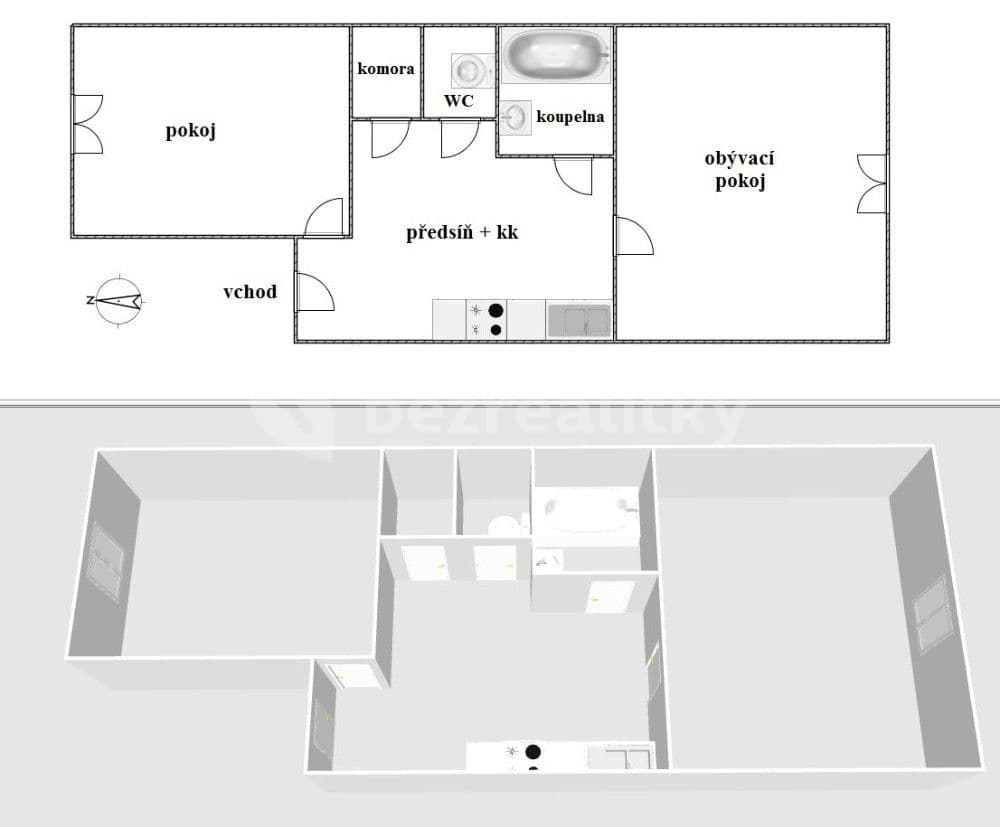 Pronájem bytu 3+kk 57 m², Za Poštou, Praha, Praha Pronájem bytu 3+kk 57 m², Za Poštou, Praha, Praha