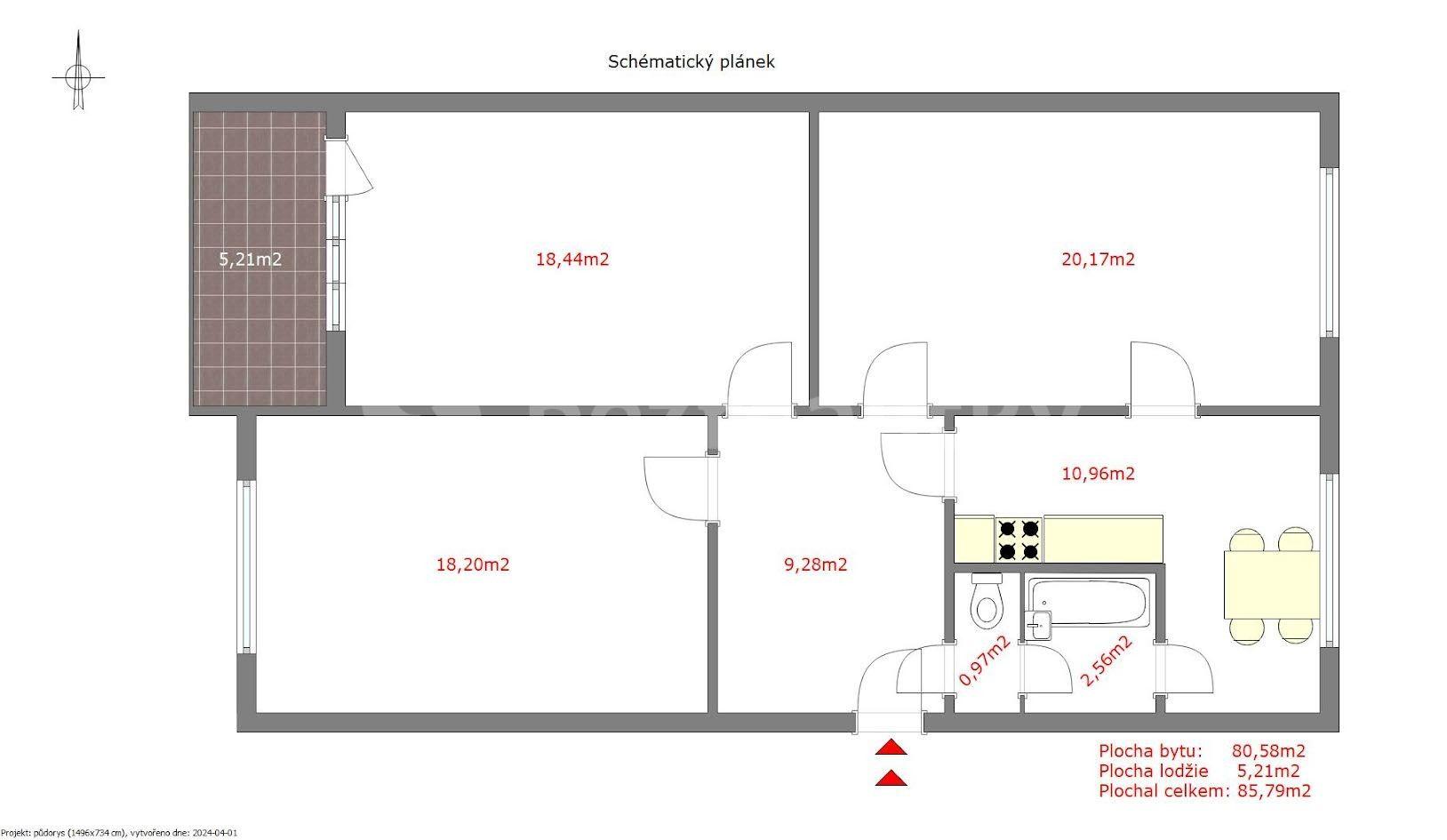 Prodej bytu 3+1 81 m², Seidlova, Praha, Praha