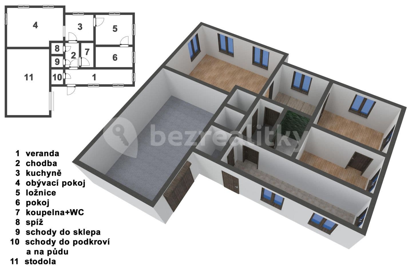 Prodej domu 123 m², pozemek 2.130 m², Důl, Kraj Vysočina