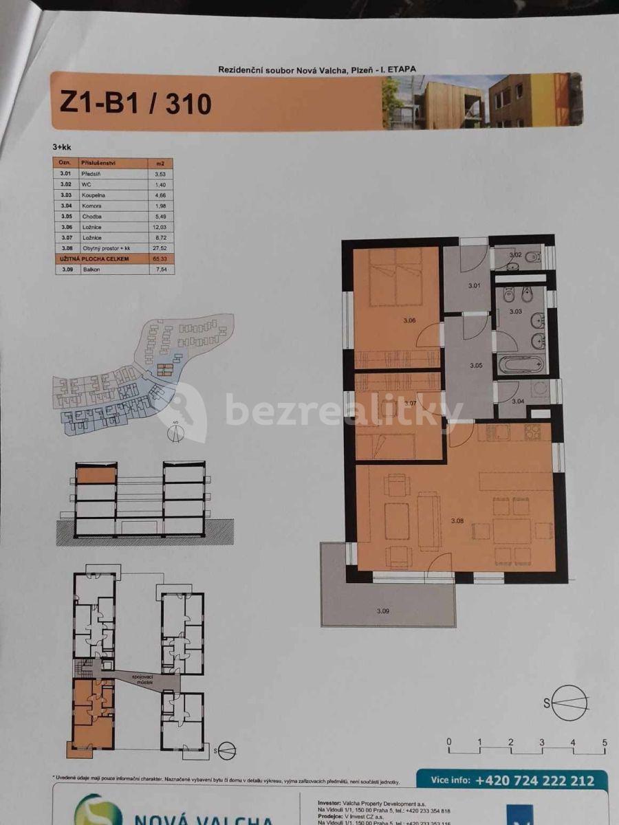 Pronájem bytu 3+kk 67 m², Špačková, Plzeň, Plzeňský kraj