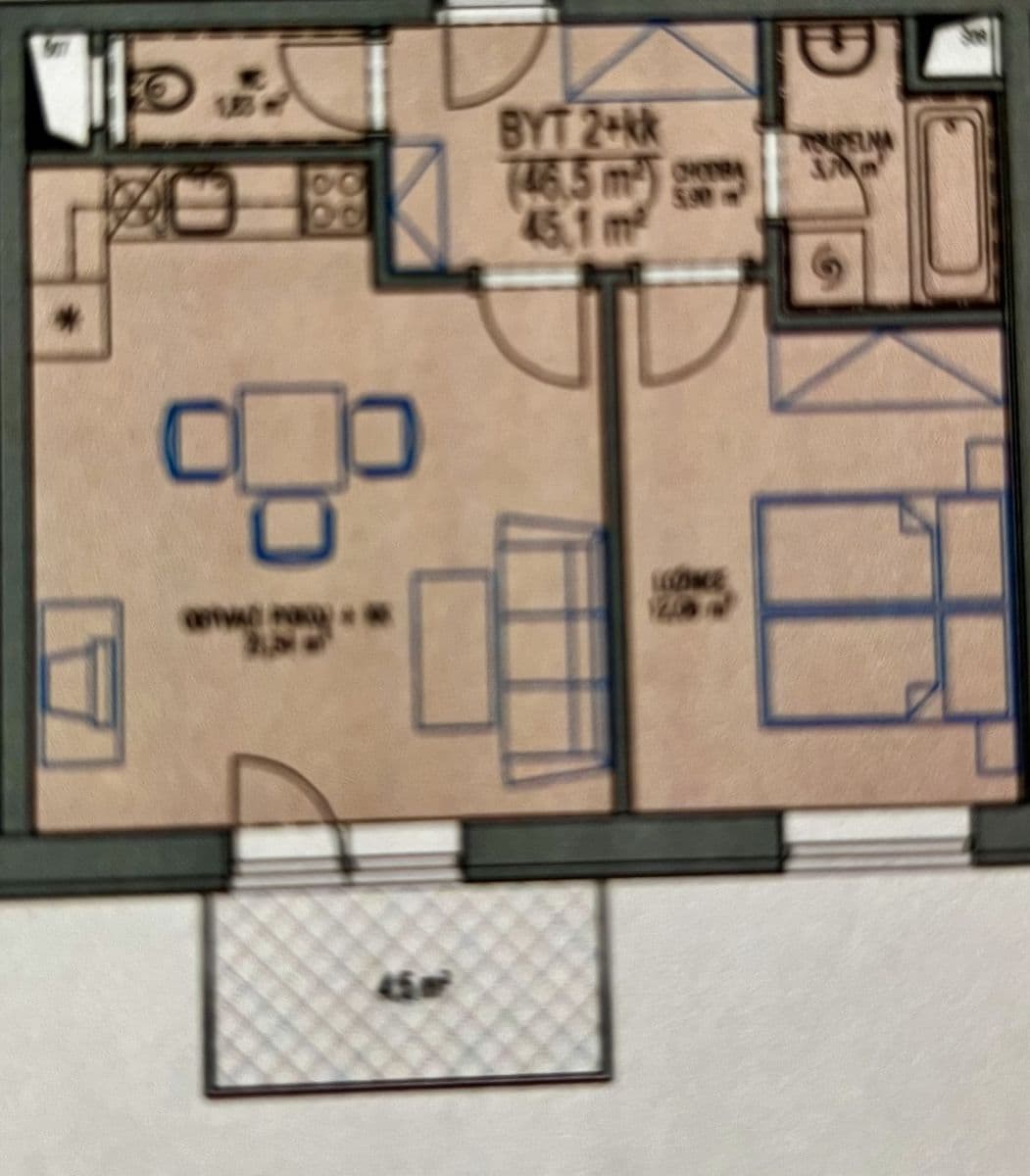 Pronájem bytu 2+kk 46 m², Novodvorská, Brno, Jihomoravský kraj Pronájem bytu 2+kk 46 m², Novodvorská, Brno, Jihomoravský kraj