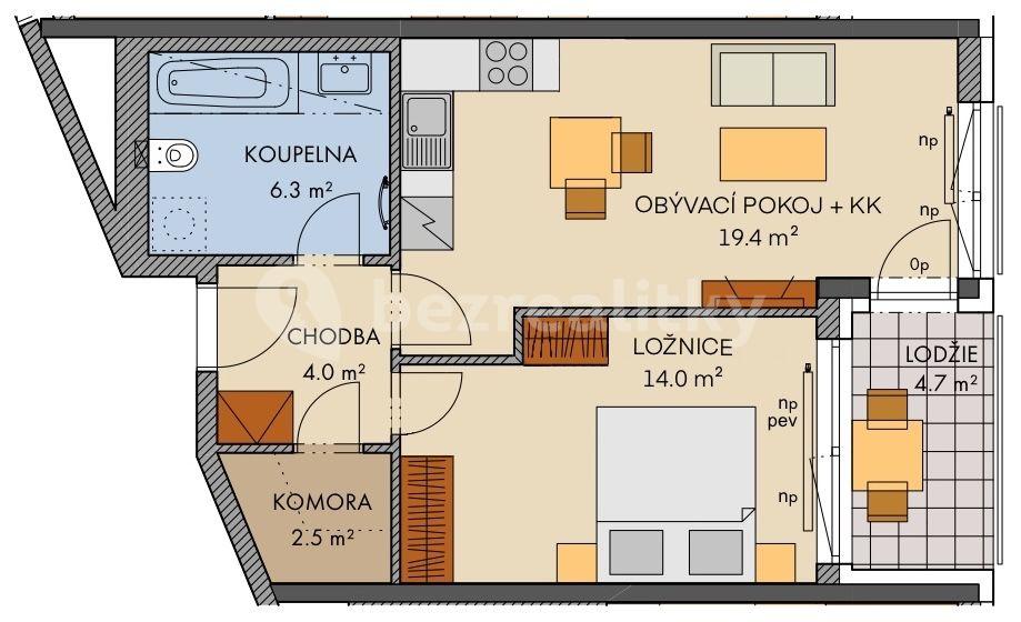 Pronájem bytu 2+kk • 52 m² bez realitky