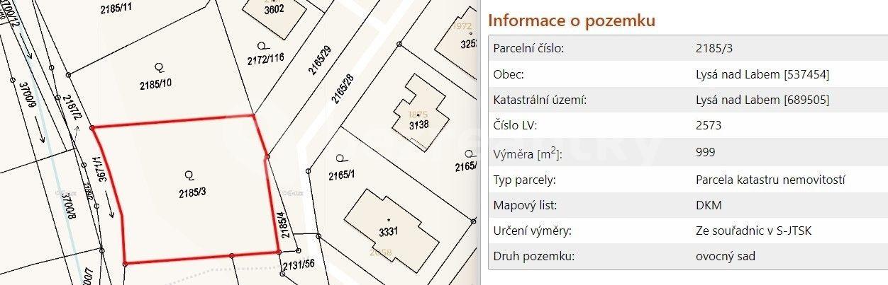 Prodej pozemku 999 m², V Polích, Lysá nad Labem, Středočeský kraj