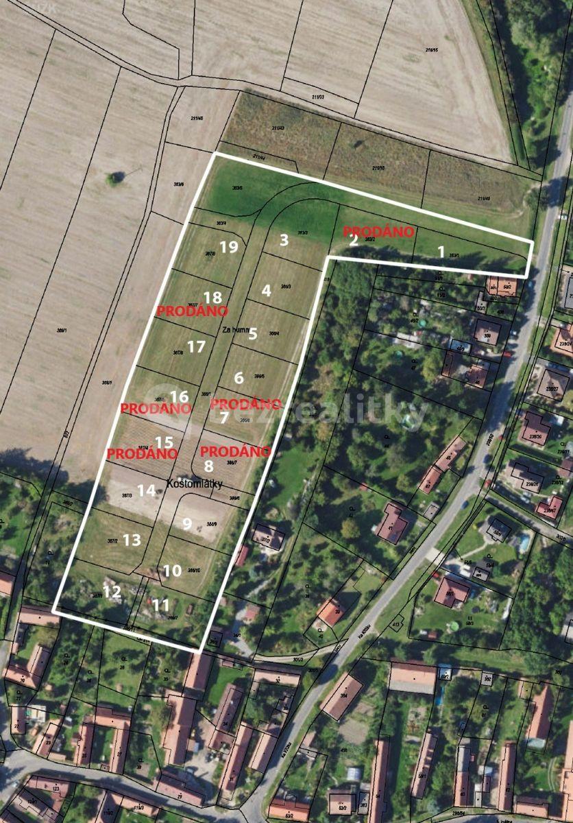 Prodej pozemku 802 m², Kostomlátky, Středočeský kraj