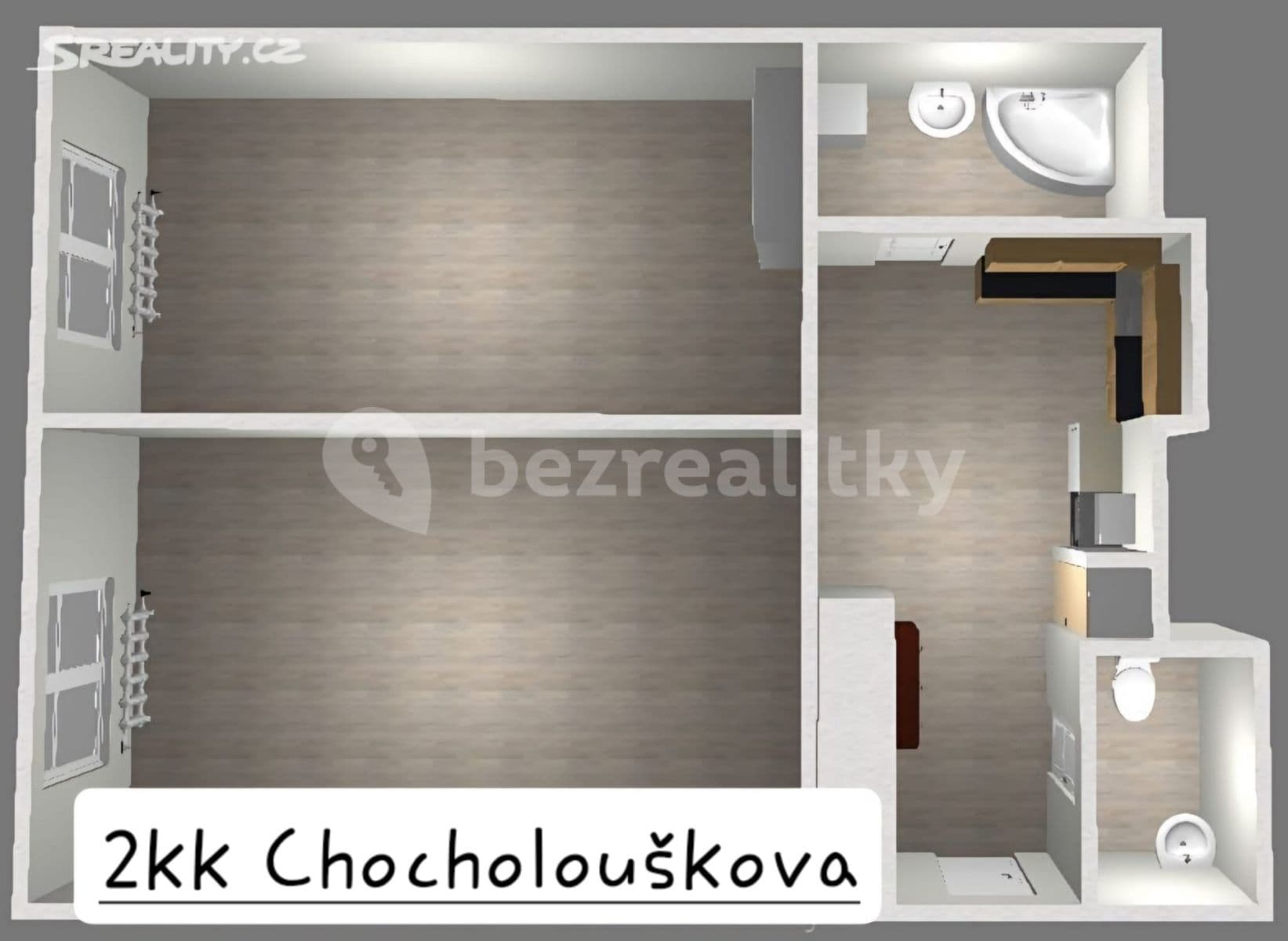Pronájem bytu 2+1 16 m², Chocholouškova, Praha, Praha Pronájem bytu 2+1 16 m², Chocholouškova, Praha, Praha