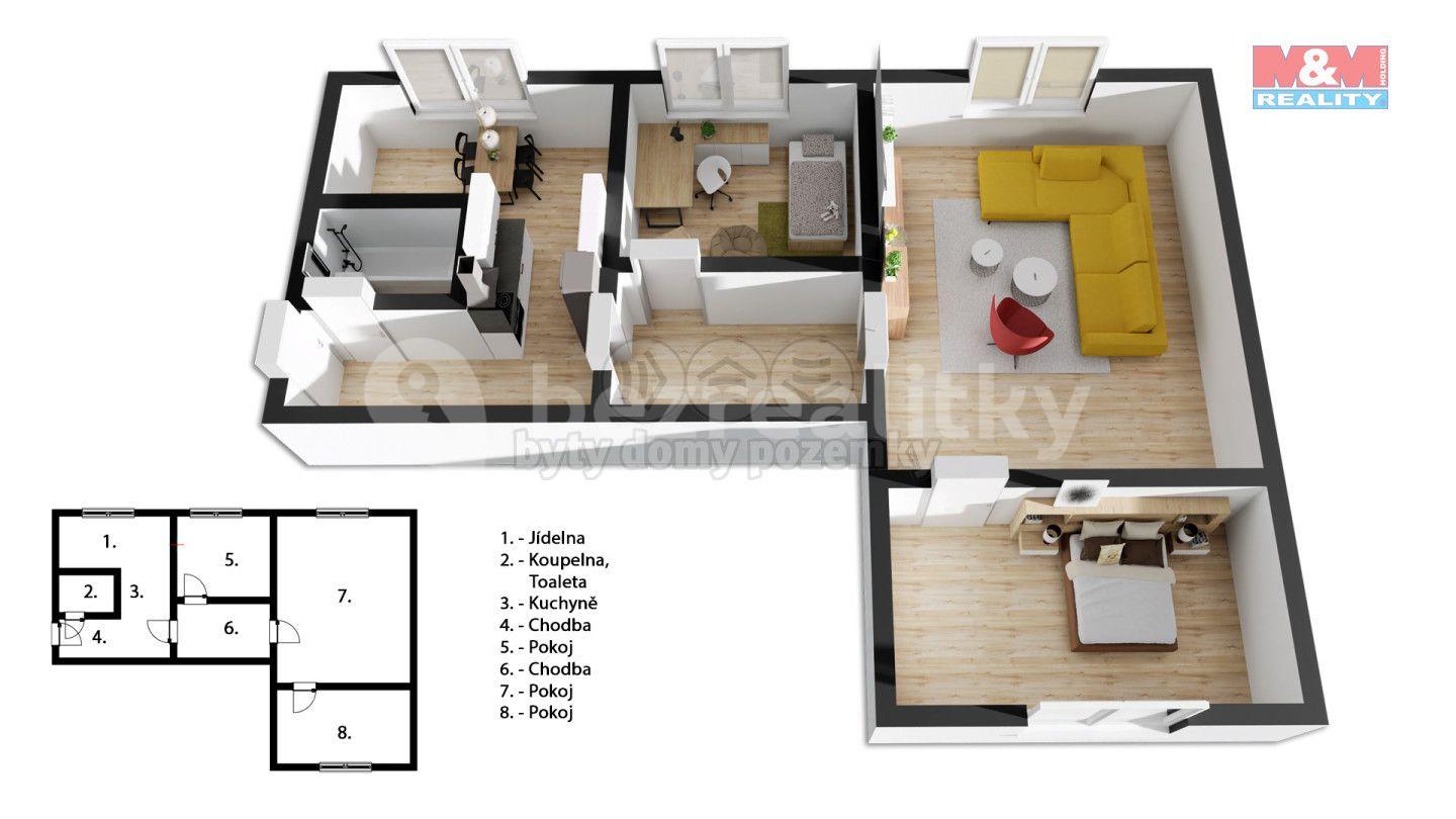 Prodej bytu 3+1 72 m², Na Bílé husi, Blatná, Jihočeský kraj
