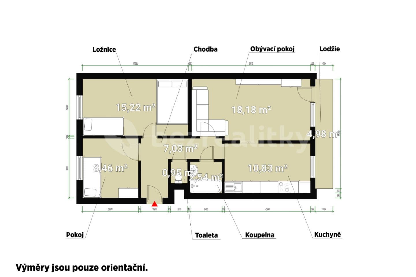 Prodej bytu 3+1 63 m², Pražská, Lubenec, Ústecký kraj