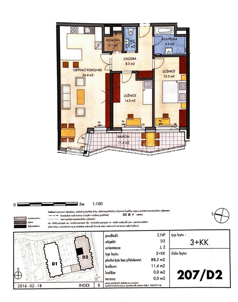 Pronájem bytu 3+kk 88 m², Honzíkova, Praha, Praha