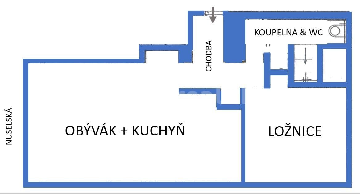 Pronájem bytu 2+kk 51 m², Nuselská, Praha, Praha Pronájem bytu 2+kk 51 m², Nuselská, Praha, Praha