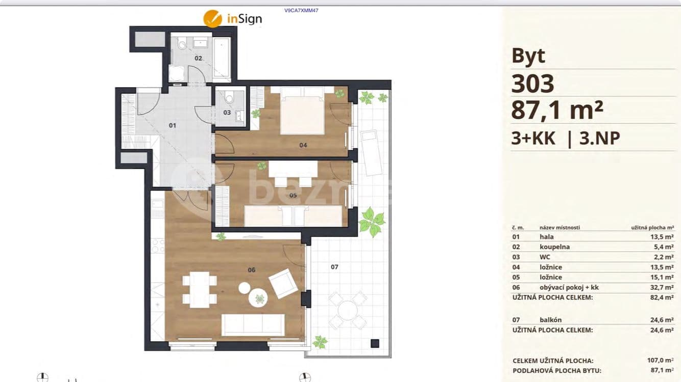 Pronájem bytu 3+kk 87 m², K Červenému vrchu, Praha, Praha Pronájem bytu 3+kk 87 m², K Červenému vrchu, Praha, Praha