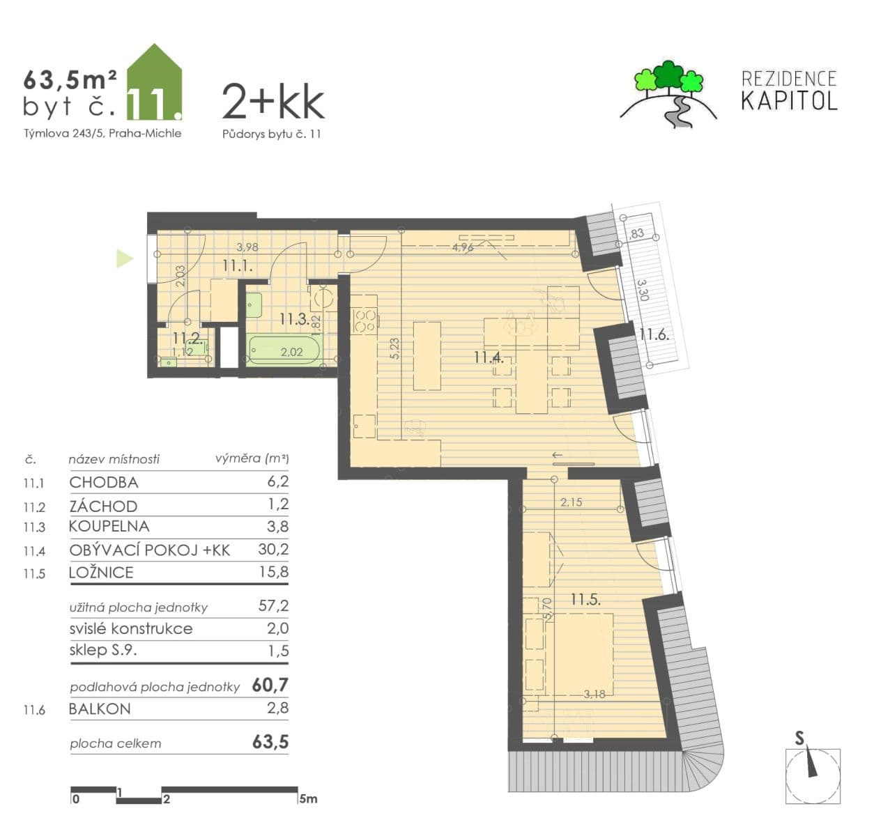 Pronájem bytu 2+kk 65 m², Týmlova, Praha, Praha Pronájem bytu 2+kk 65 m², Týmlova, Praha, Praha