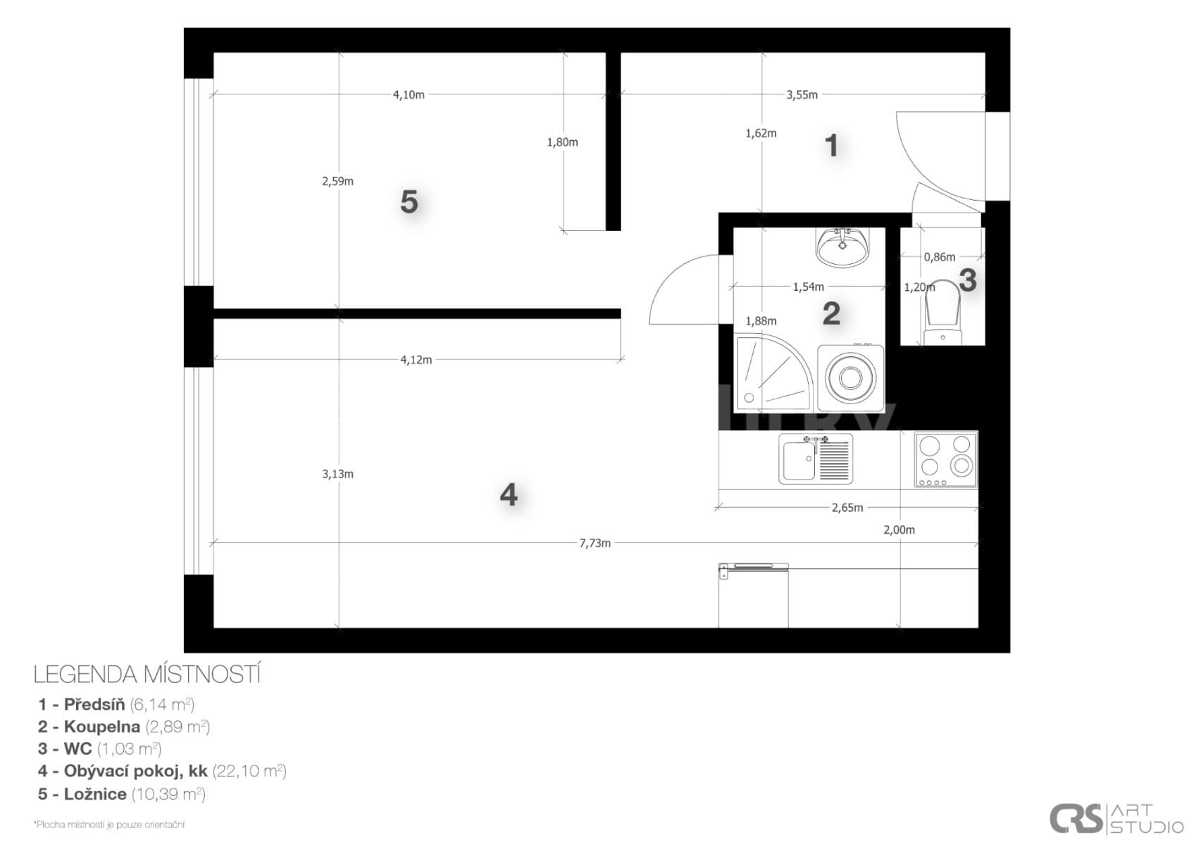 Pronájem bytu 2+kk 45 m², Bronzová, Praha, Praha Pronájem bytu 2+kk 45 m², Bronzová, Praha, Praha