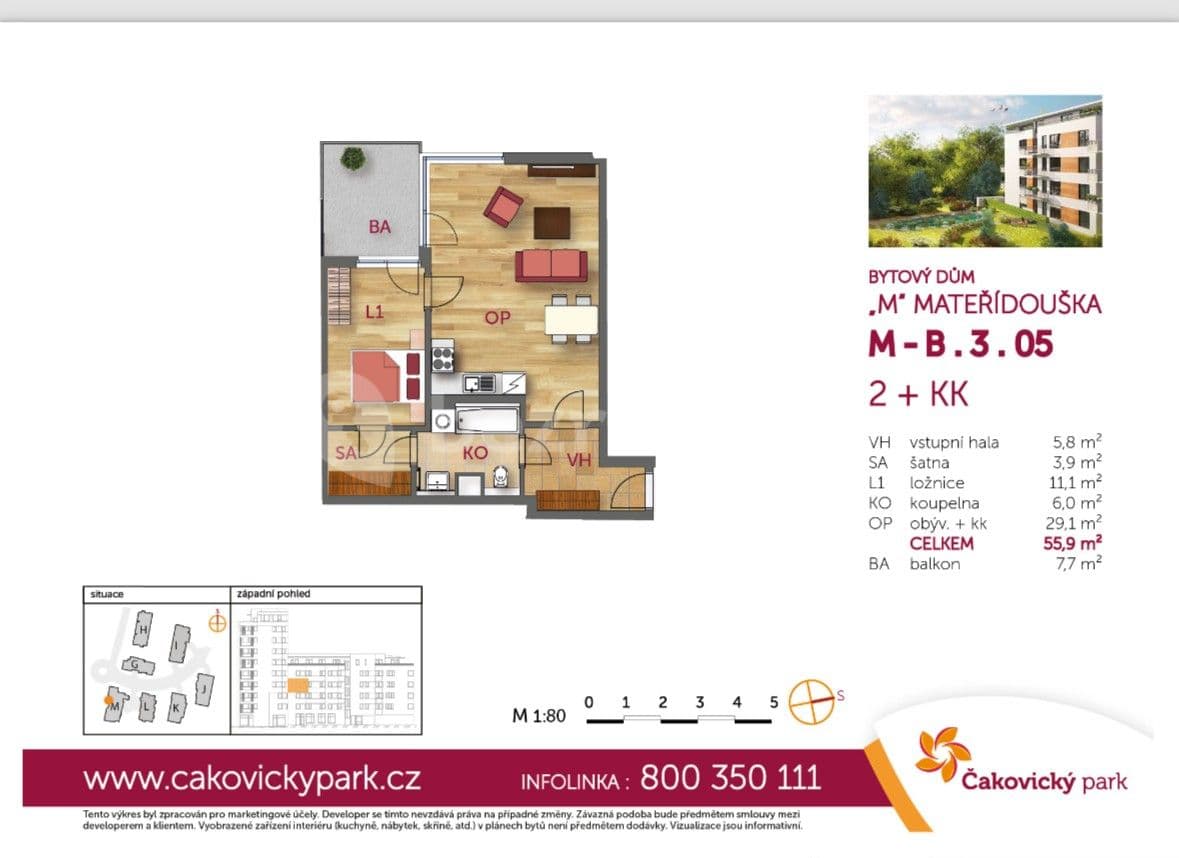 Pronájem bytu 2+kk 56 m², Bermanova, Praha, Praha Pronájem bytu 2+kk 56 m², Bermanova, Praha, Praha