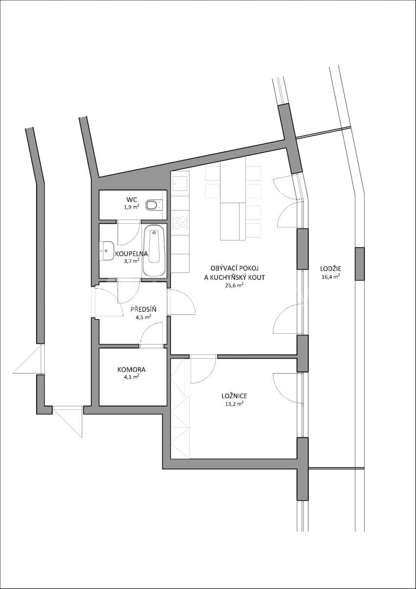 Pronájem bytu 2+kk 53 m², Musílkova, Praha, Praha Pronájem bytu 2+kk 53 m², Musílkova, Praha, Praha