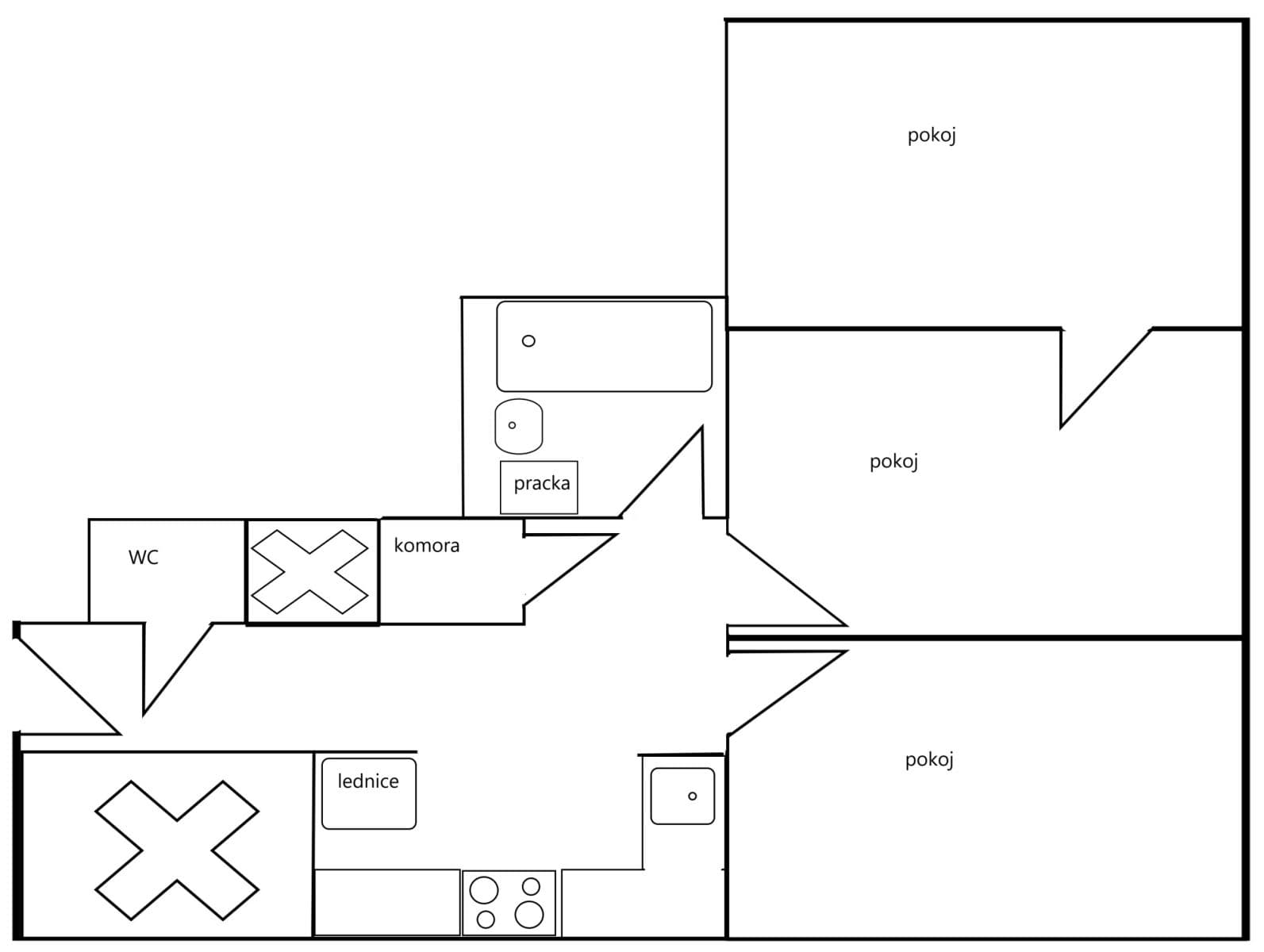 Pronájem bytu 72 m², Vrázova, Praha, Praha Pronájem bytu 72 m², Vrázova, Praha, Praha