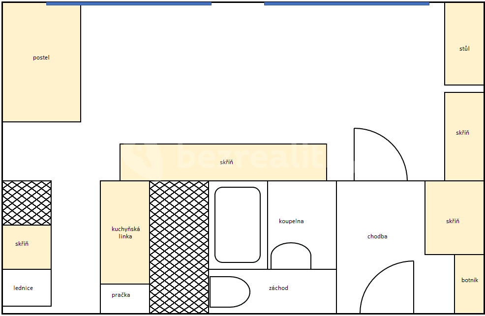 Pronájem bytu 1+kk 31 m², Na Vrších, Praha, Praha Pronájem bytu 1+kk 31 m², Na Vrších, Praha, Praha