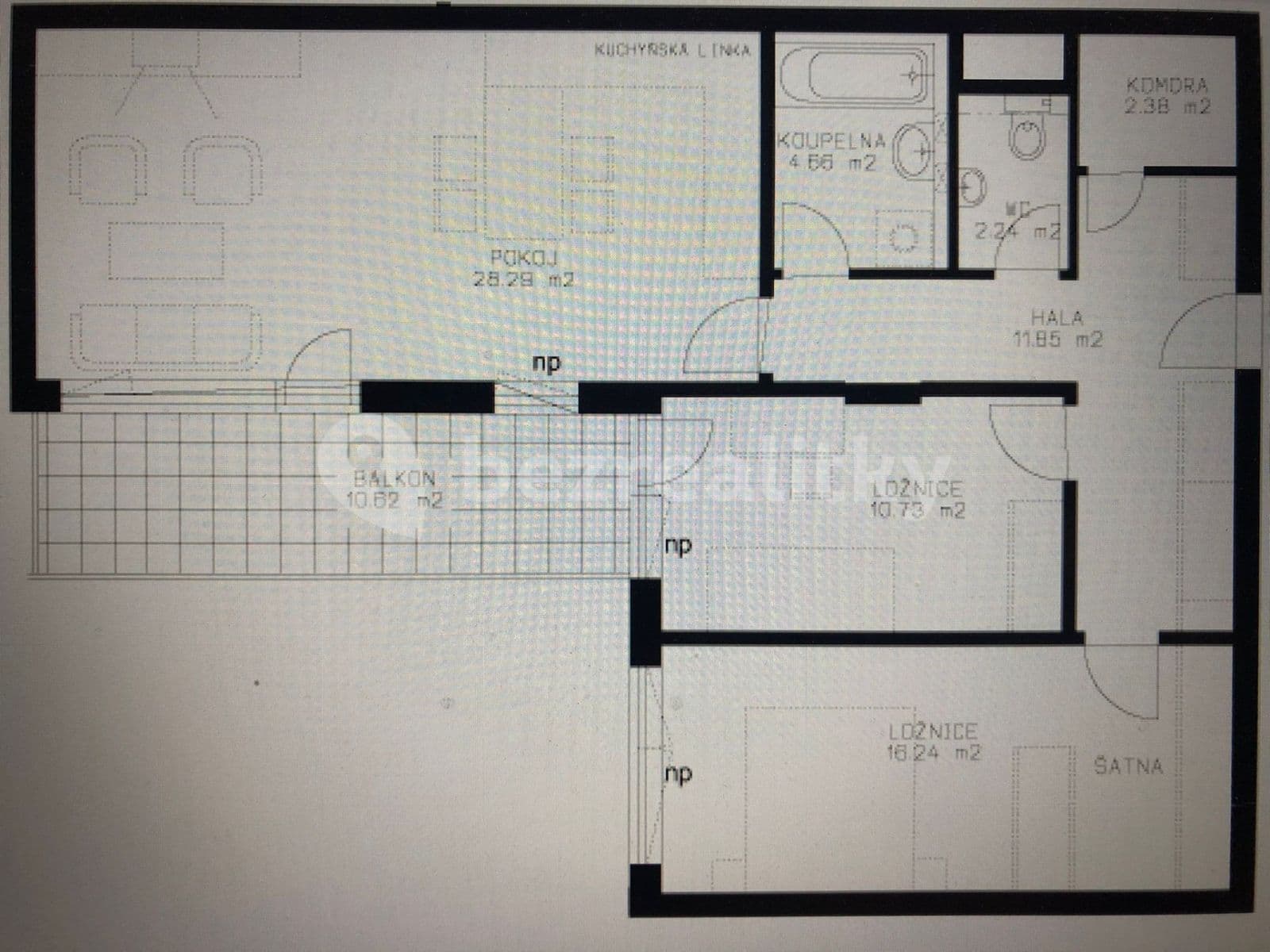 Pronájem bytu 3+kk 76 m², Pod Harfou, Praha, Praha Pronájem bytu 3+kk 76 m², Pod Harfou, Praha, Praha