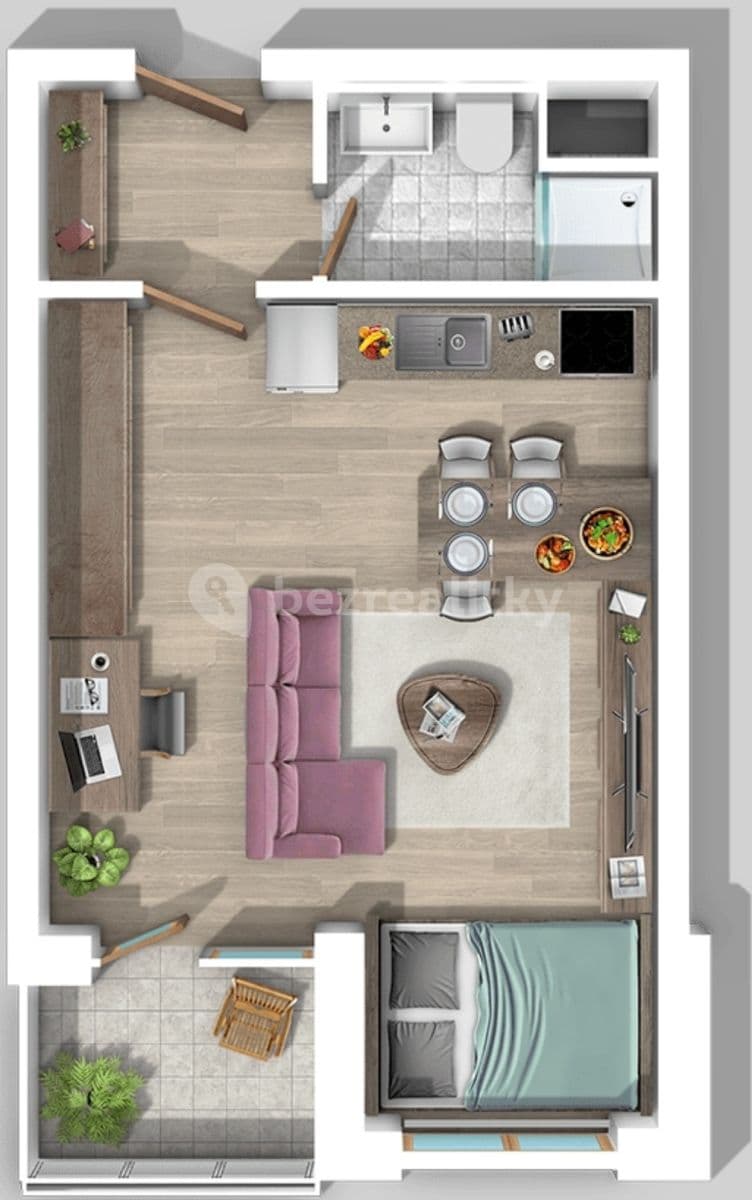 Pronájem bytu 1+kk 34 m², Boettingerova, Plzeň, Plzeňský kraj Pronájem bytu 1+kk 34 m², Boettingerova, Plzeň, Plzeňský kraj