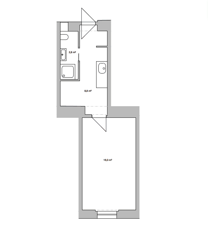 Pronájem bytu 1+kk 27 m², Jeronýmova, Praha, Praha Pronájem bytu 1+kk 27 m², Jeronýmova, Praha, Praha