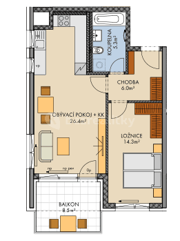 Pronájem bytu 2+kk 54 m², Pod Harfou, Praha, Praha Pronájem bytu 2+kk 54 m², Pod Harfou, Praha, Praha