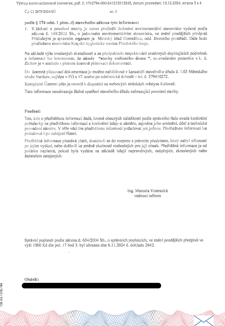 Prodej pozemku 1.161 m², Koloveč, Plzeňský kraj Prodej pozemku 1.161 m², Koloveč, Plzeňský kraj