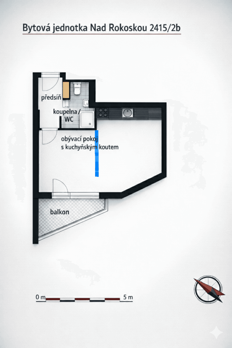 Pronájem bytu 1+kk 33 m², Nad Rokoskou, Praha, Praha Pronájem bytu 1+kk 33 m², Nad Rokoskou, Praha, Praha