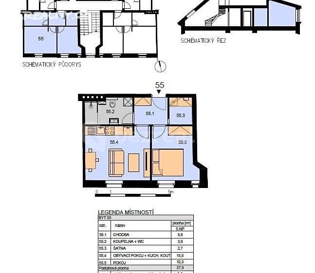 Pronájem bytu 2+kk 39 m², Sinkulova, Praha, Praha Pronájem bytu 2+kk 39 m², Sinkulova, Praha, Praha