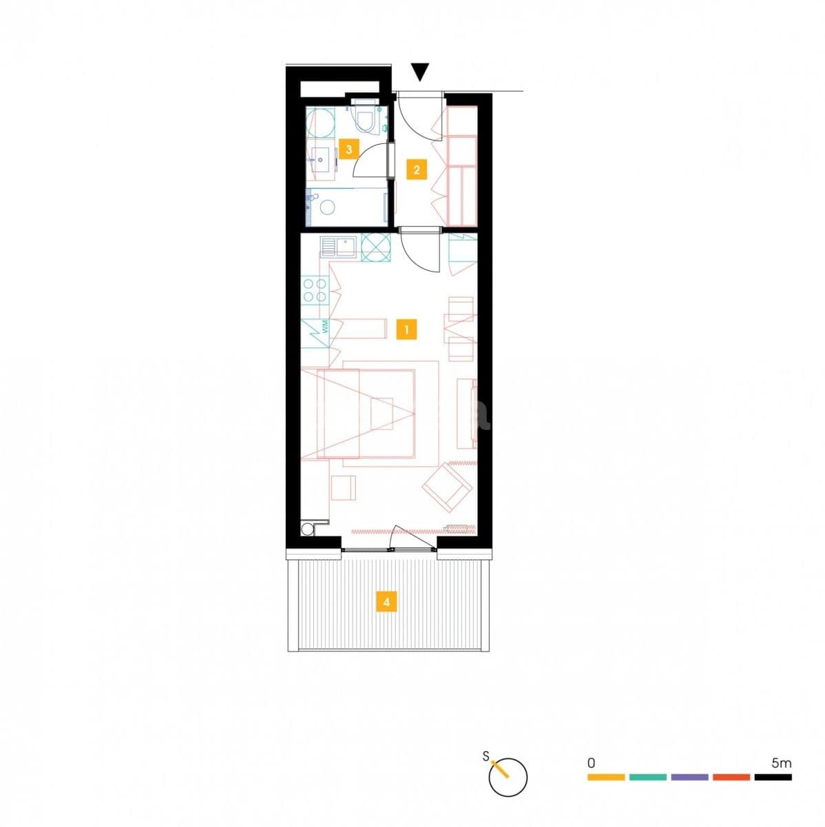Pronájem bytu 1+kk 34 m², Mukařovského, Praha, Praha Pronájem bytu 1+kk 34 m², Mukařovského, Praha, Praha