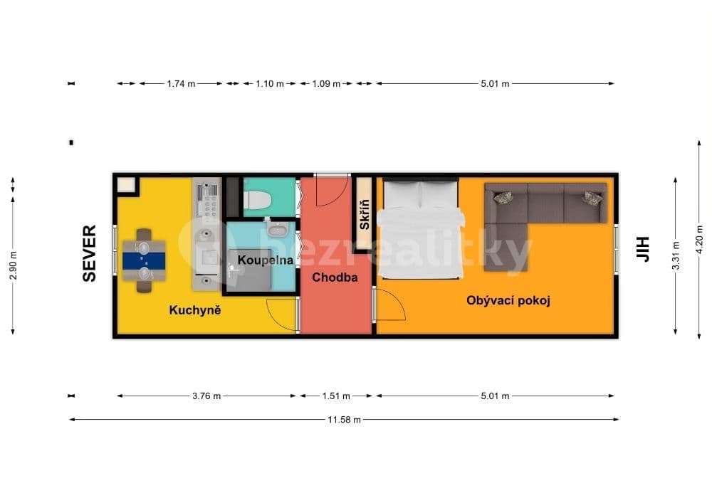Pronájem bytu 1+1 28 m², Březohorská, Příbram, Středočeský kraj Pronájem bytu 1+1 28 m², Březohorská, Příbram, Středočeský kraj