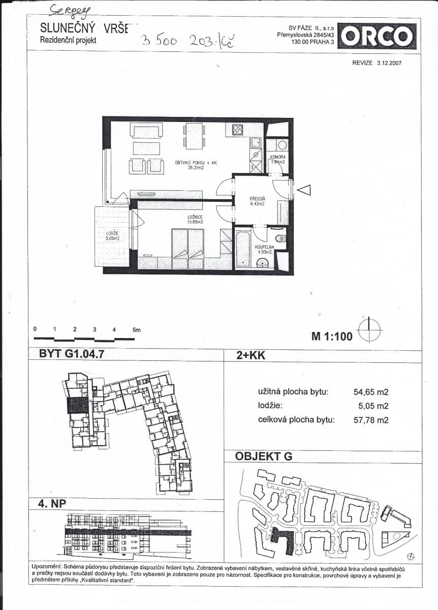 Pronájem bytu 2+kk 58 m², Bratislavská, Praha, Praha Pronájem bytu 2+kk 58 m², Bratislavská, Praha, Praha