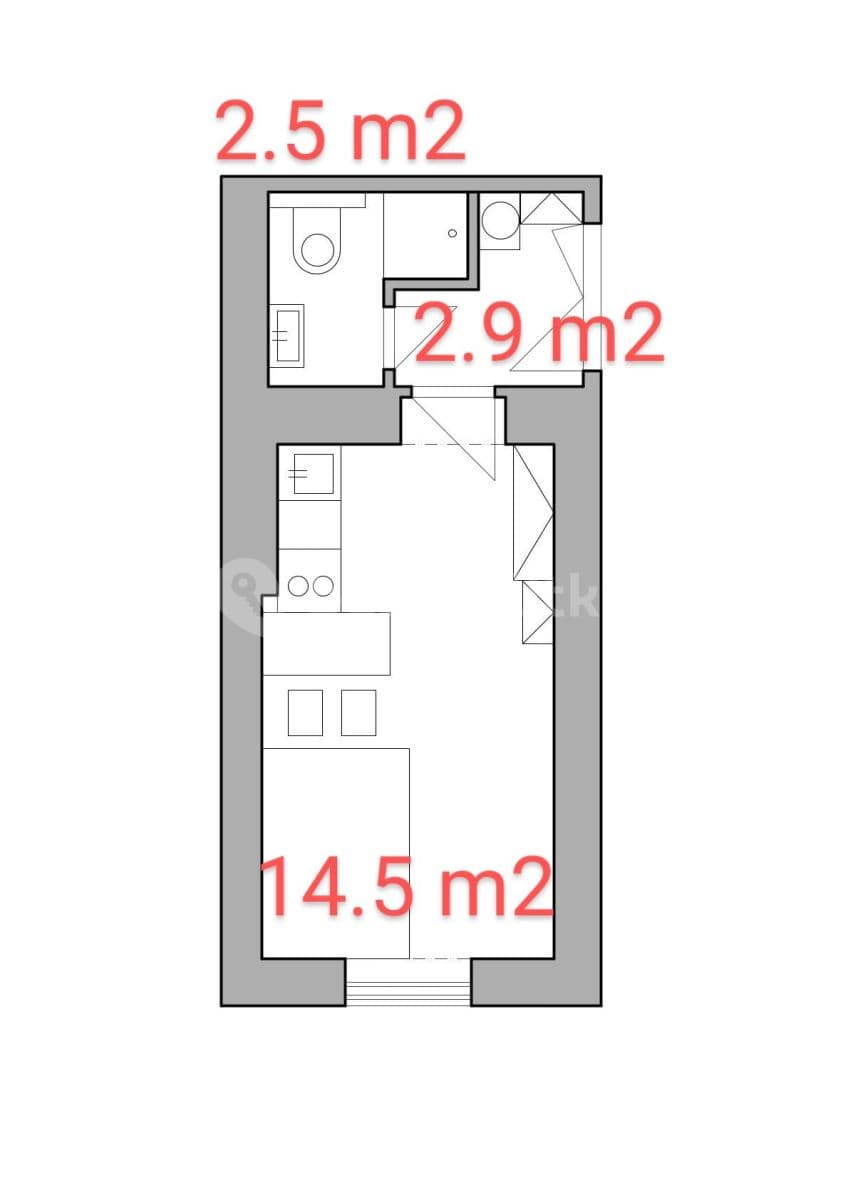 Pronájem bytu 1+kk 20 m², Na Výšinách, Praha, Praha Pronájem bytu 1+kk 20 m², Na Výšinách, Praha, Praha