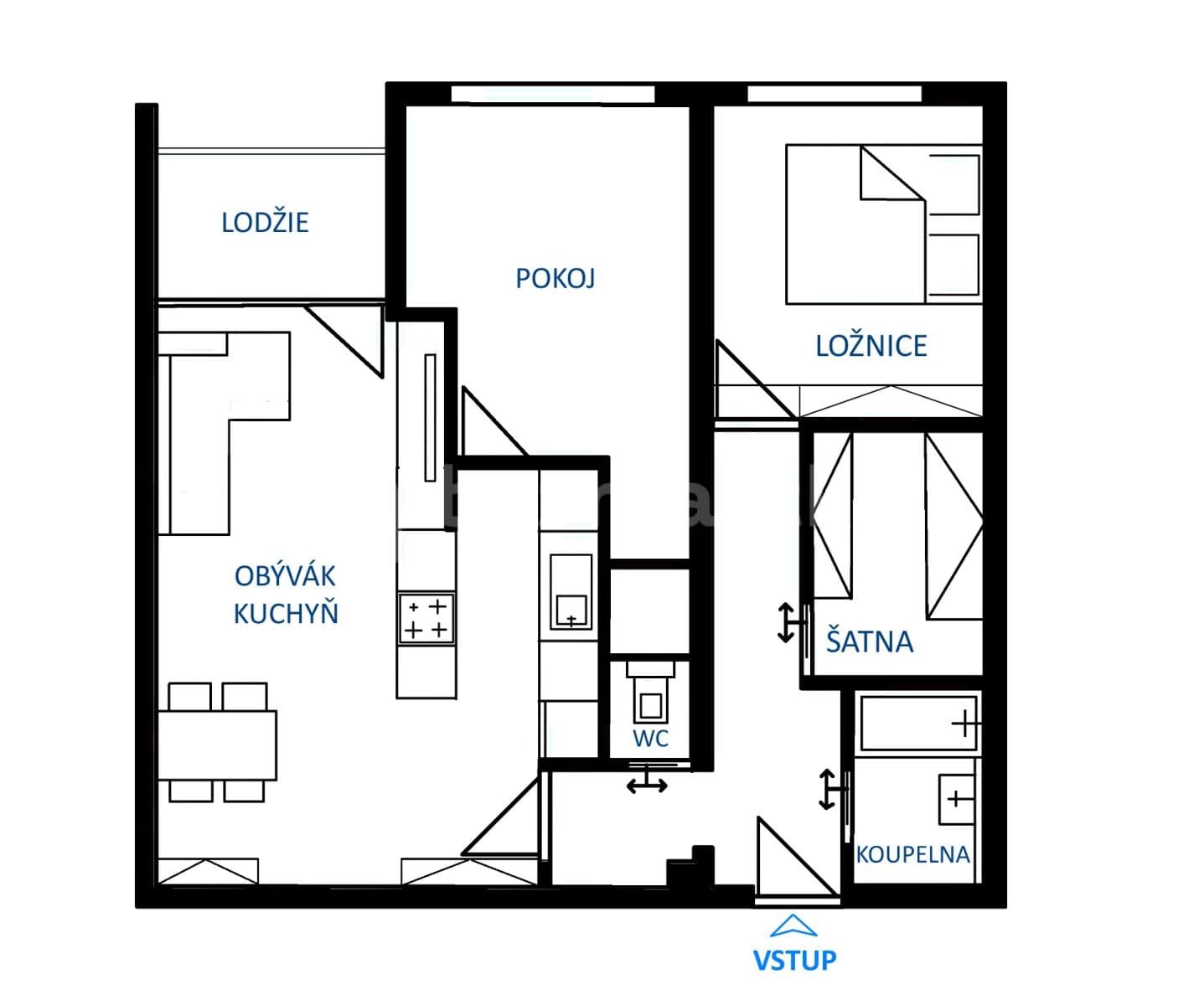 Pronájem bytu 3+kk 60 m², Tanvaldská, Praha, Praha Pronájem bytu 3+kk 60 m², Tanvaldská, Praha, Praha