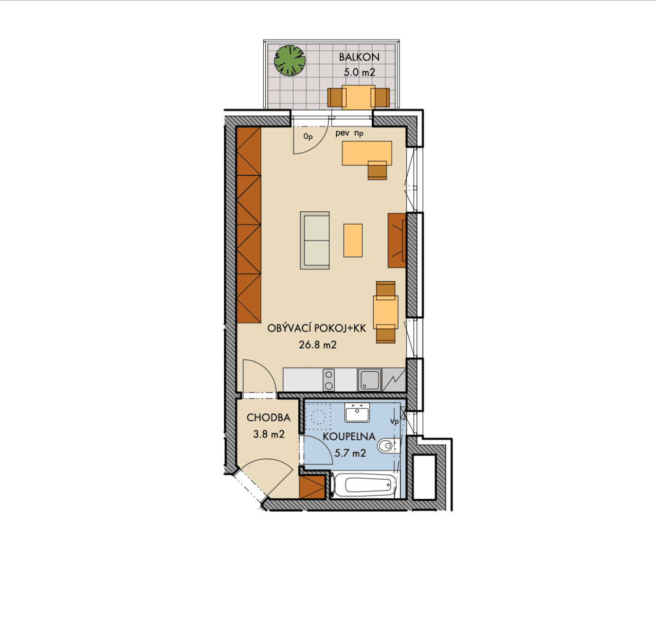 Pronájem bytu 1+kk 42 m², Honzíkova, Praha, Praha Pronájem bytu 1+kk 42 m², Honzíkova, Praha, Praha
