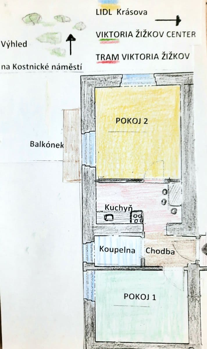 Pronájem bytu 2+1 59 m², Krásova, Praha, Praha Pronájem bytu 2+1 59 m², Krásova, Praha, Praha