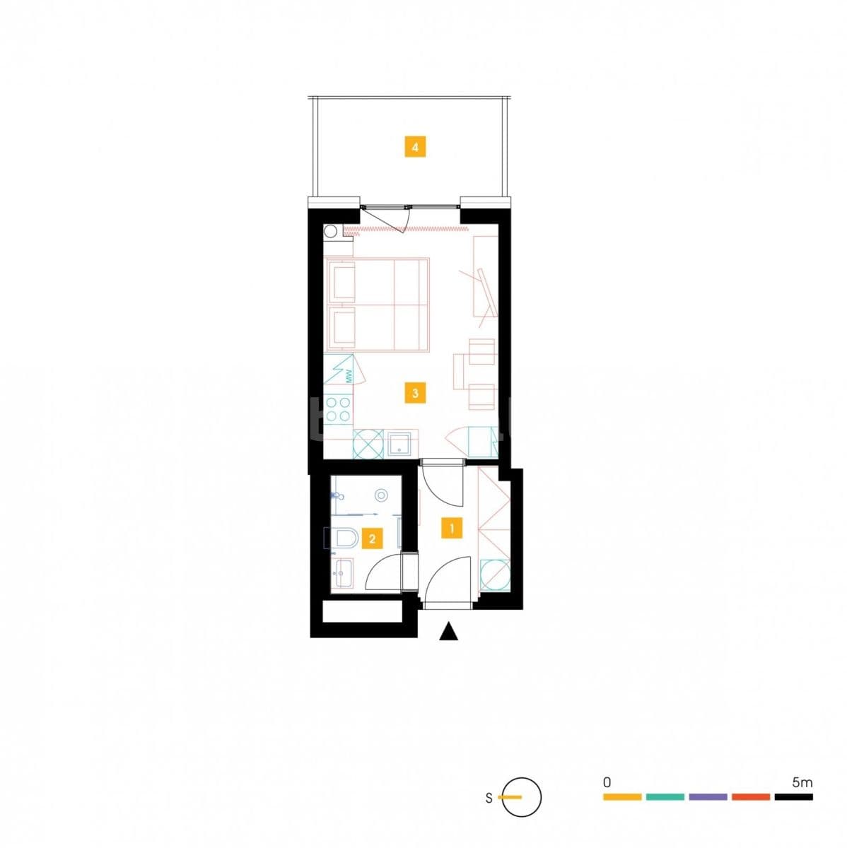 Pronájem bytu 1+kk 26 m², Mukařovského, Praha, Praha Pronájem bytu 1+kk 26 m², Mukařovského, Praha, Praha