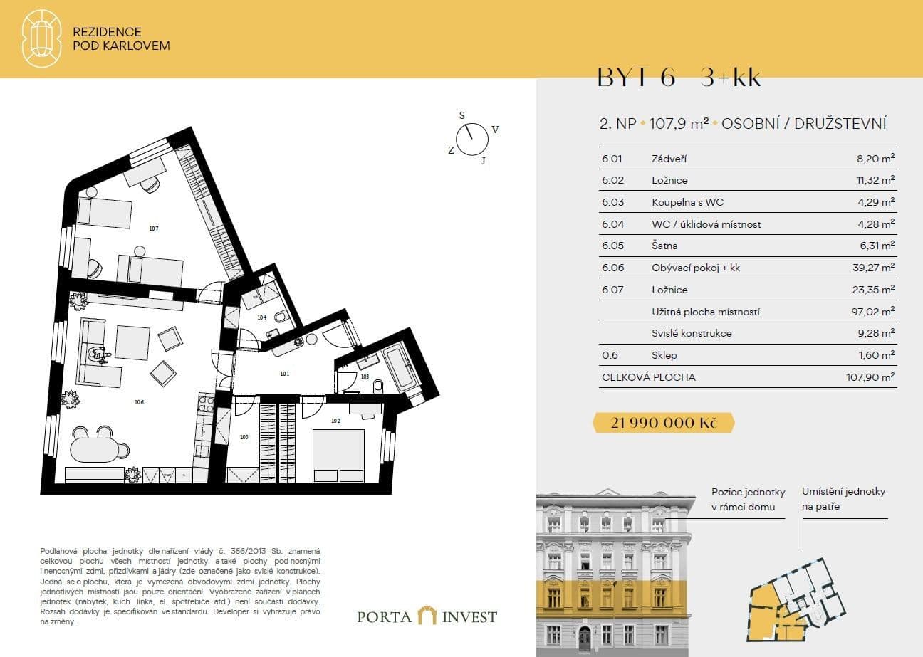 Prodej bytu 3+kk 106 m², Pod Karlovem, Praha, Praha Prodej bytu 3+kk 106 m², Pod Karlovem, Praha, Praha