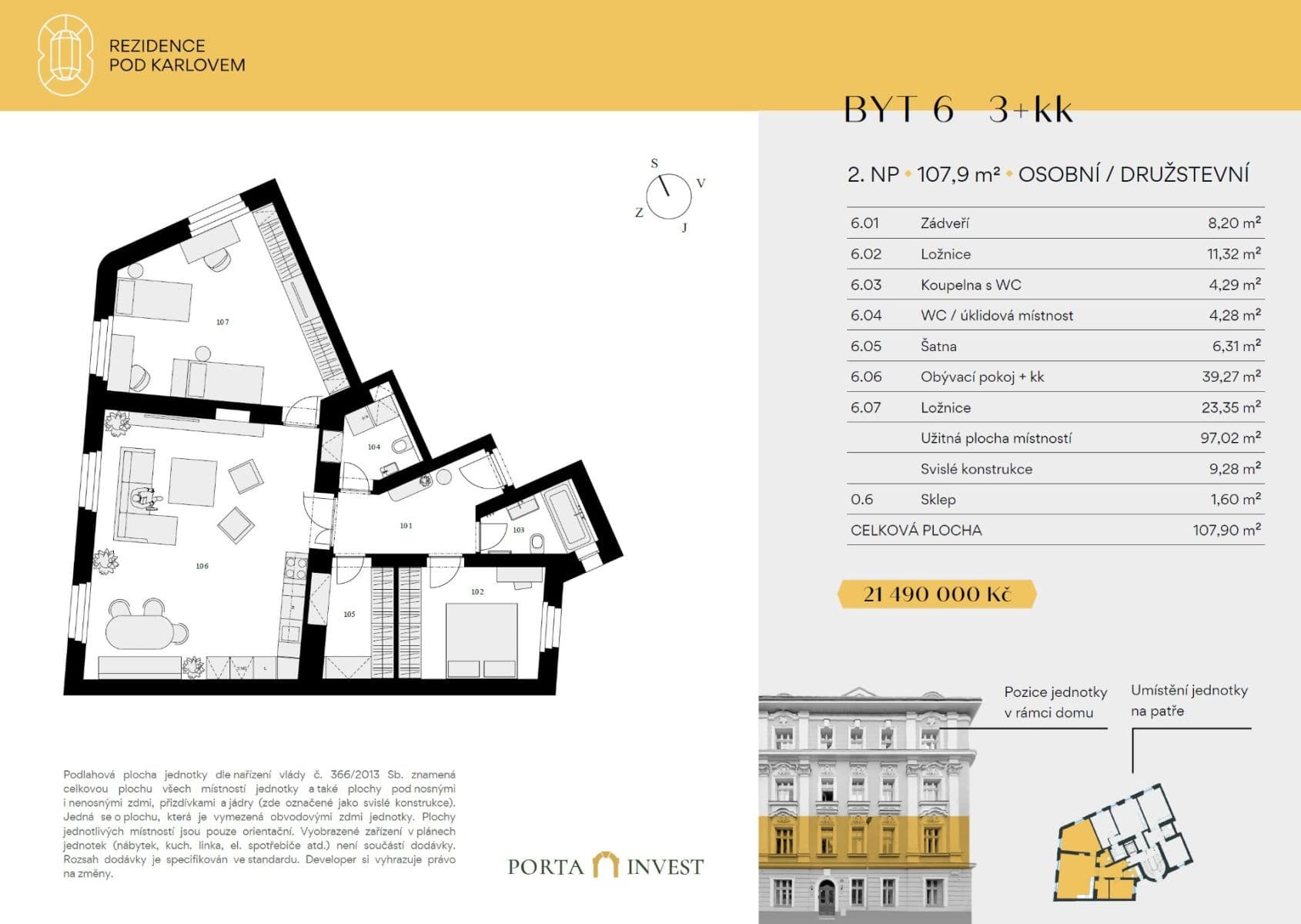 Prodej bytu 3+kk 106 m², Pod Karlovem, Praha, Praha Prodej bytu 3+kk 106 m², Pod Karlovem, Praha, Praha