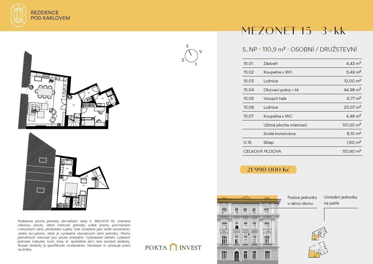 Prodej bytu 3+kk 109 m², Pod Karlovem, Praha, Praha Prodej bytu 3+kk 109 m², Pod Karlovem, Praha, Praha