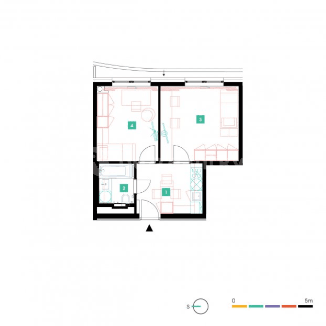 Pronájem bytu 2+1 42 m², Mukařovského, Praha, Praha Pronájem bytu 2+1 42 m², Mukařovského, Praha, Praha