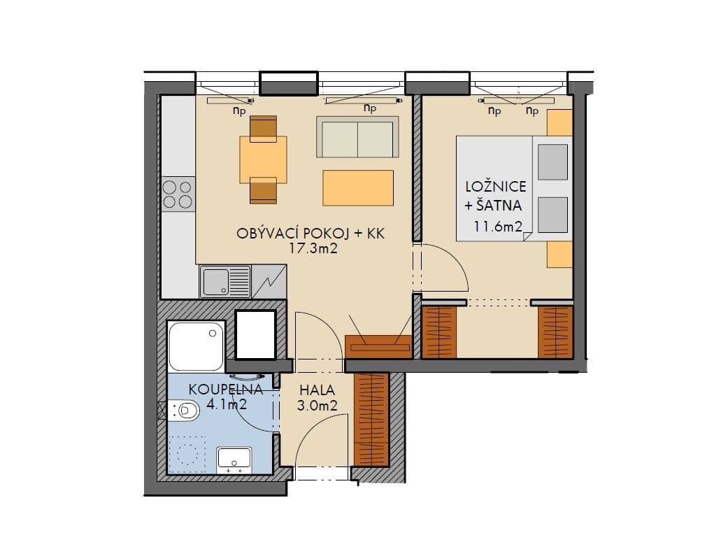 Pronájem bytu 2+kk 40 m², Kardausova, Praha, Praha Pronájem bytu 2+kk 40 m², Kardausova, Praha, Praha