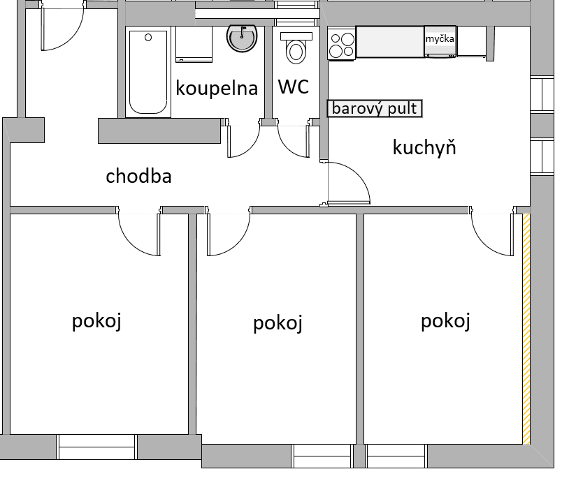 Pronájem bytu 3+1 70 m², Sudoměřská, Praha, Praha Pronájem bytu 3+1 70 m², Sudoměřská, Praha, Praha